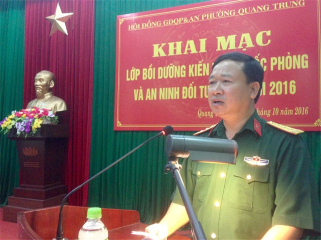 Phường Quang Trung: Lớp bồi dương kiến thức Quốc phòng - An ninh cho đối tượng 4 năm 2016