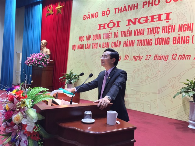 Đảng bộ thành phố Uông Bí: Hội nghị học tập, quán triệt và triển khai thực hiện Nghị quyết hội nghị lần thứ 4 BCH trung ương Đảng (khóa XII)