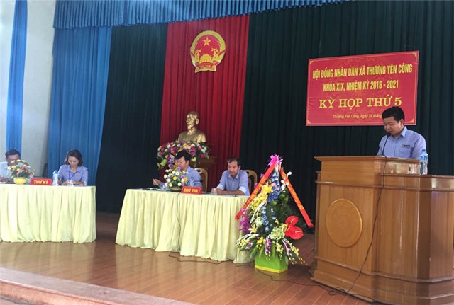 Kỳ họp thứ V, HĐND xã Thượng Yên Công khóa XIX, nhiệm kỳ 2016-2021