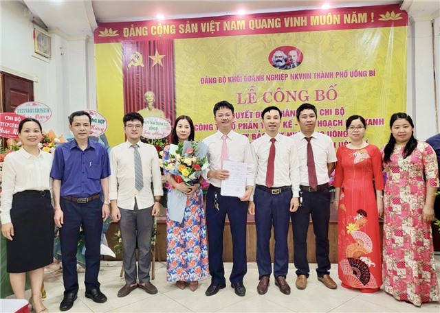 Công bố thành lập các Chi bộ Đảng: Công ty CP Thiết kế - quy hoạch Nhà Xanh, Công ty Bảo Việt Nhân thọ Uông Bí và Công ty CP Xí nghiệp than Uông Bí