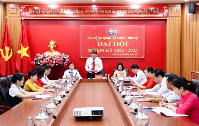 Chi bộ cơ quan Tổ chức – Nội vụ thành phố Uông Bí Đại hội nhiệm kỳ 2022 – 2025