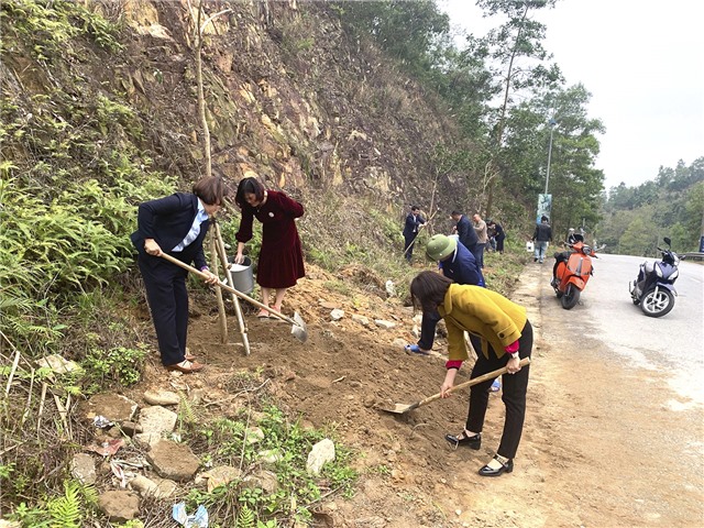 Trung tâm TTVH thành phố Uông Bí hưởng ứng Tết trồng cây