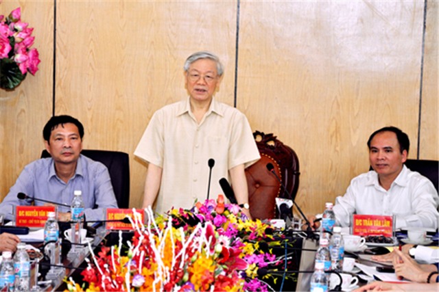 Tổng Bí thư Ban chấp hành TW Đảng Nguyễn Phú Trọng về thăm và làm việc tại thành phố Uông Bí