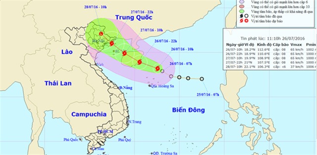 Công điện về việc chủ động các biện pháp đối phó với cơn bão số 1