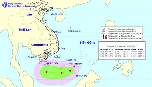 Vùng áp thấp có khả năng mạnh lên thành áp thấp nhiệt đới