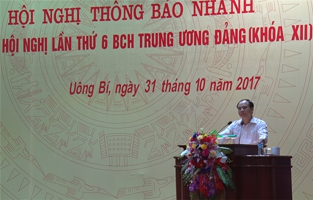 Thông báo nhanh kết quả Hội nghị lần thứ 6 BCH TW Đảng khóa XII