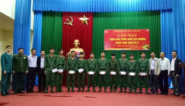 Phường Quang Trung: Gặp mặt động viên công dân lên đường nhập ngũ năm 2017