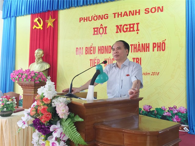 Đại biểu HĐND tỉnh và thành phố tiếp xúc cử tri phường Thanh Sơn