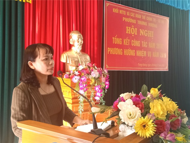 Phường Trưng Vương tổng kết công tác mặt trận và đoàn thể năm 2018