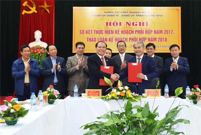 Thành ủy Uông Bí - Đảng ủy Than Quảng Ninh: Ký kết quy chế phối hợp năm 2018