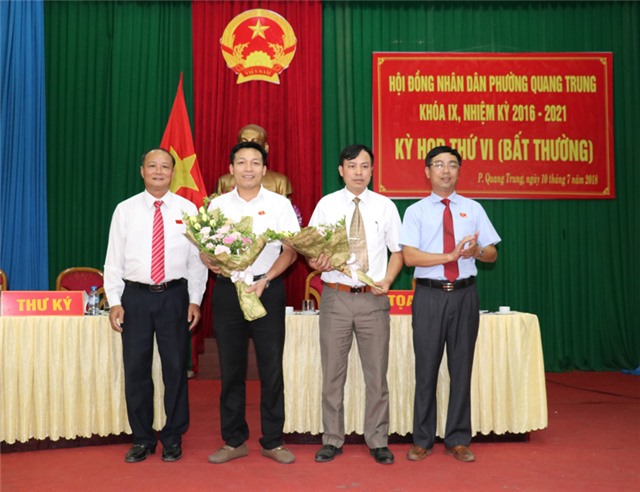 Đồng chí Nguyễn Phúc Quảng trúng cử chức danh Chủ tịch UBND phường Quang Trung khóa IX, nhiệm kỳ 2016-2021