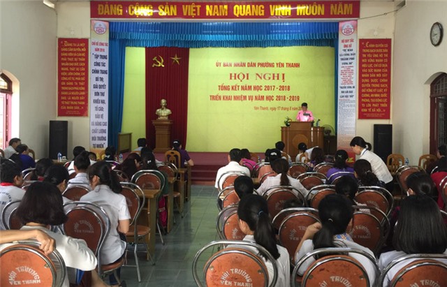 Phường Yên Thanh: Hội nghị tổng kết năm học 2017-2018, triển khai nhiệm vụ năm học 2018-2019