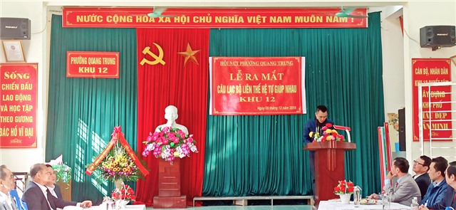 Khu 12, phường Quang Trung ra mắt CLB liên thế hệ tự giúp nhau