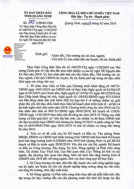 Đôn đốc thực hiện nhiệm vụ sau kỳ nghỉ Tết Nguyên đán Kỷ Hợi năm 2019