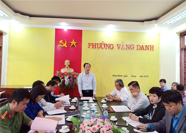 UBND thành phố làm việc với phường Vàng Danh