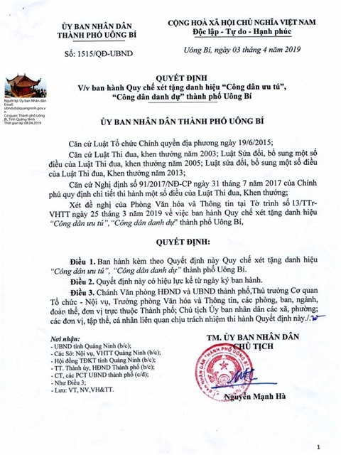 Địa phương đầu tiên trong tỉnh tổ chức xét tặng danh hiệu "Công dân ưu tú"