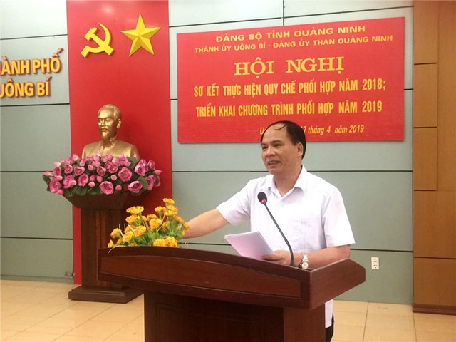 Thành ủy Uông Bí - Đảng ủy than Quảng Ninh: Ký kết quy chế phối hợp năm 2019