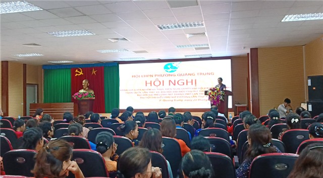 Hội LHPN phường Quang Trung sơ kết giữa nhiệm kỳ thực hiện Nghị quyết Đại hội Phụ nữ các cấp