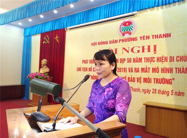 Hội Nông dân phường Yên Thanh ra mắt Tổ nông dân tự quản bảo vệ môi trường