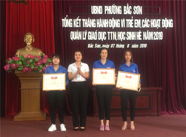 Phường Bắc Sơn: Tổng kết Tháng hành động vì trẻ em, các hoạt động quản lý, giáo dục TTN, học sinh hè 2019