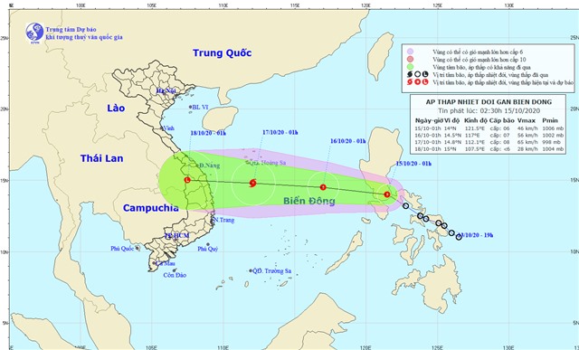 Áp thấp nhiệt đới có thể mạnh lên thành bão số 8
