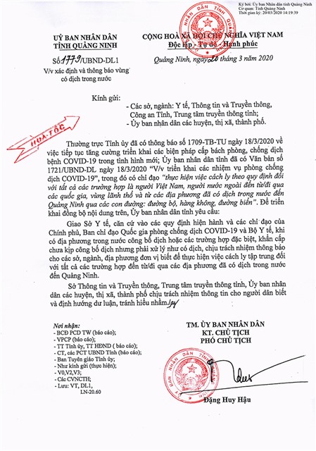 Xác định và thông báo vùng có dịch trong nước