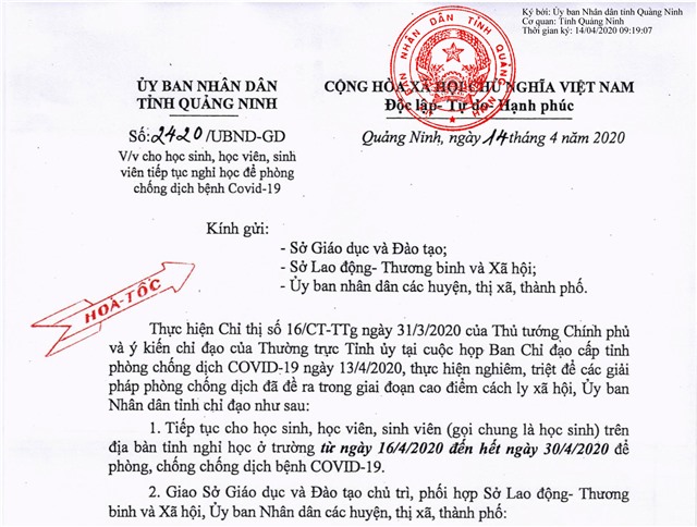 Học sinh, học viên, sinh viên tiếp tục nghỉ học để phòng chống dịch Covid-19