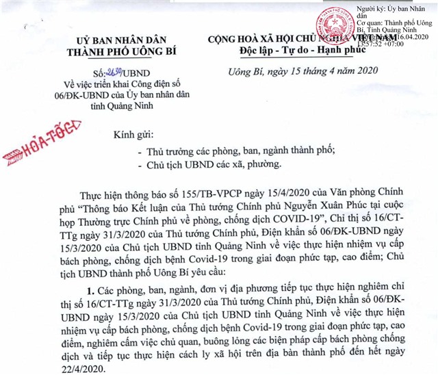 Tiếp tục thực hiện cách ly xã hội trên địa bàn thành phố đến hết ngày 22/4/2020