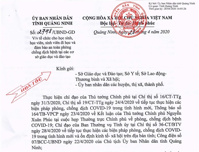 Tổ chức cho học sinh, học viên, sinh viên đi học và đảm bảo an toàn phòng chống dịch bệnh tại các cơ sở giáo dục và đào tạo