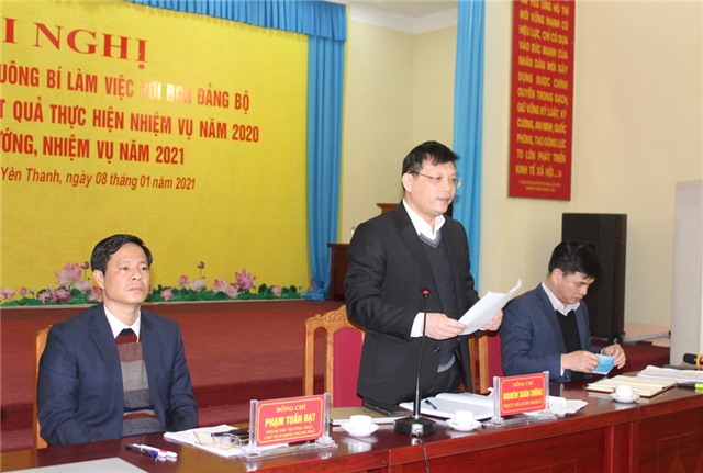 Thường trực Thành ủy làm việc với BCH Đảng bộ phường Yên Thanh