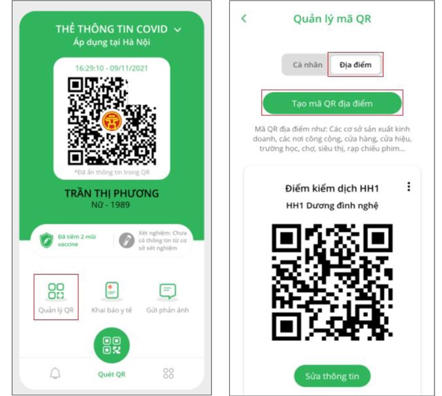 Hướng dẫn đăng ký mã QR địa điểm trên ứng dụng PC-Covid 