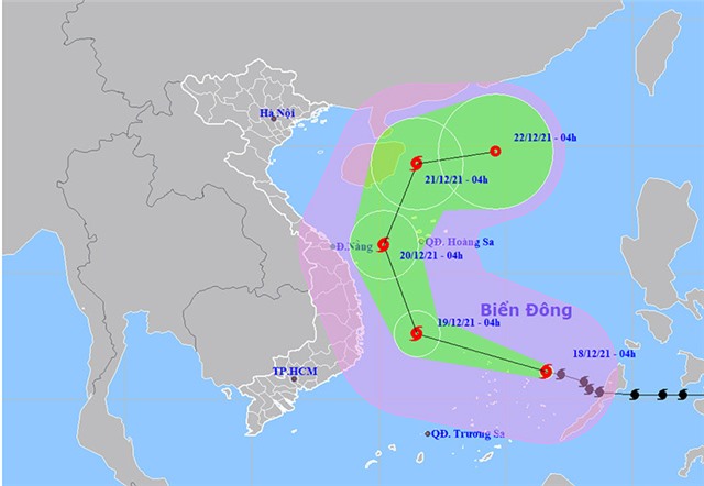 Thời tiết ngày 18/12: Gió mạnh, sóng lớn và mưa dông trên biển