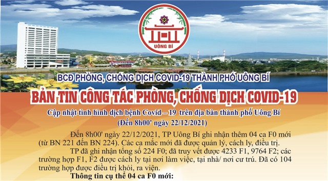 Cập nhật tình hình dịch bệnh Covid-19 trên địa bàn thành phố Uông Bí (đến 8h00 ngày 22/12/2021)