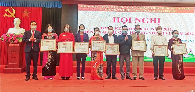 Khối MTTQ và các đoàn thể chính trị - xã hội phường Quang Trung tổng kết công tác năm 2021