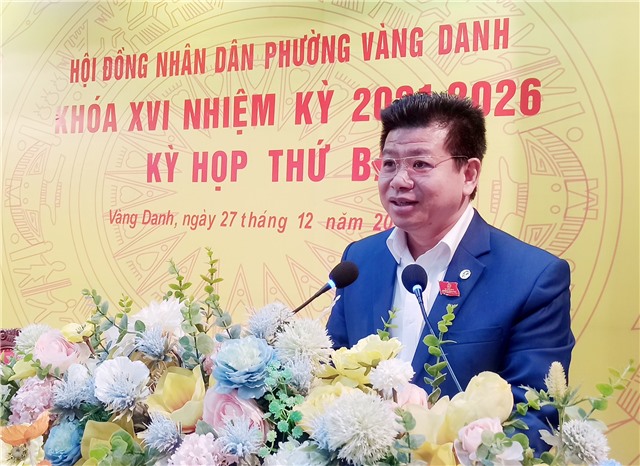 Kỳ họp thứ 3 HĐND phường Vàng Danh khoá XVI, nhiệm kỳ 2021-2026