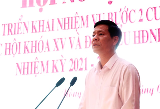 Hội nghị sơ kết bước 1, triển khai nhiệm vụ bước 2 cuộc bầu cử Đại biểu Quốc hội khóa XV và Đại biểu HĐND các cấp nhiệm kỳ 2021-2026