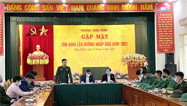 Phường Vàng Danh: Gặp mặt tân binh lên đường nhập ngũ năm 2021