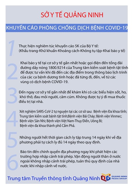 Khuyến cáo phòng chống dịch bệnh COVID-19