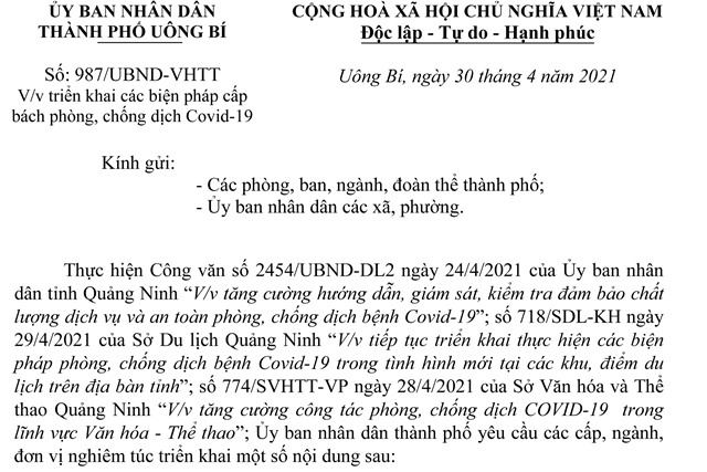 Triển khai các biện pháp cấp bách phòng, chống dịch bệnh covid-19