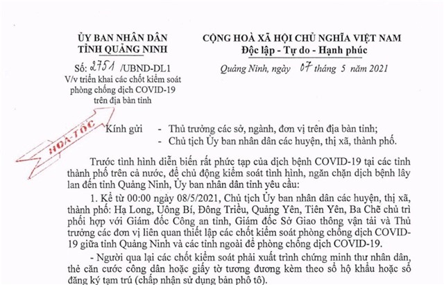 Triển khai các chốt kiểm soát phòng chống dịch Covid-19 trên địa bàn tỉnh
