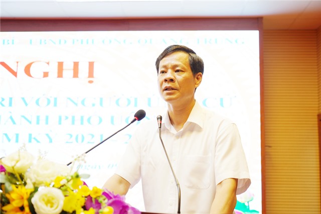 Hội nghị tiếp xúc giữa cử tri phường Quang Trung với người ứng cử đại biểu HĐND thành phố khóa XX, nhiệm kỳ 2021-2026