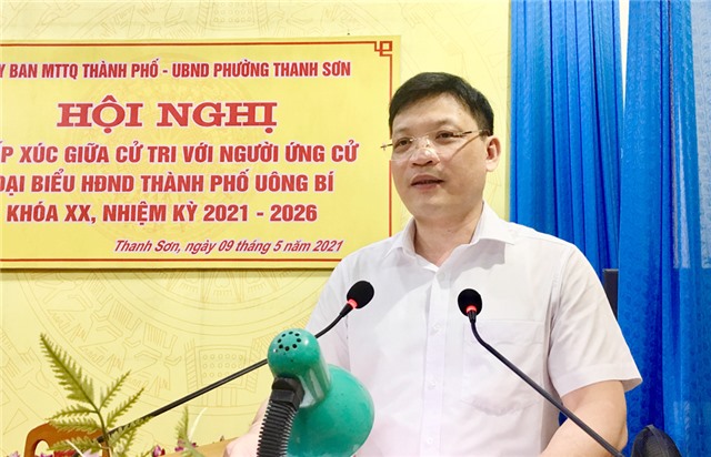 Ứng cử viên đại biểu HĐND thành phố tiếp xúc cử tri phường Thanh Sơn