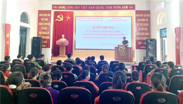 Tuyên truyền về an toàn PCCC trong hộ gia đình và quản lý, giáo dục con em trong gia đình không vi phạm và mắc các TNXH  trên địa bàn xã Thượng Yên Công