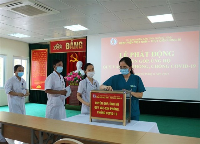Bệnh viện Việt Nam – Thụy Điển Uông Bí: Trên 160 triệu đồng ủng hộ Quỹ vắc xin phòng chống COVID-19