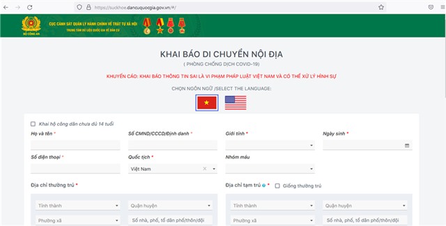 Triển khai toàn quốc phần mềm quản lý công dân vùng dịch