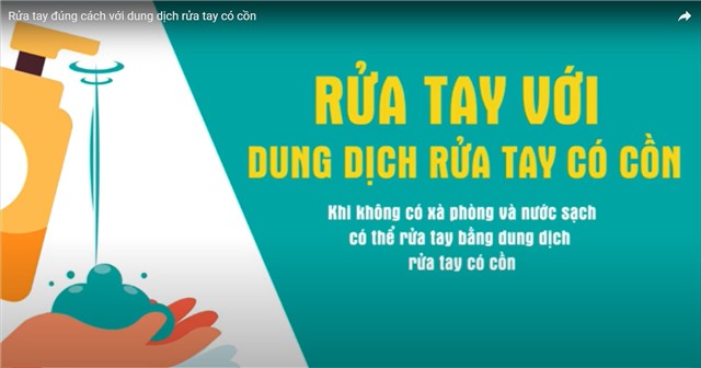 Rửa tay đúng cách với dung dịch rửa tay có cồn