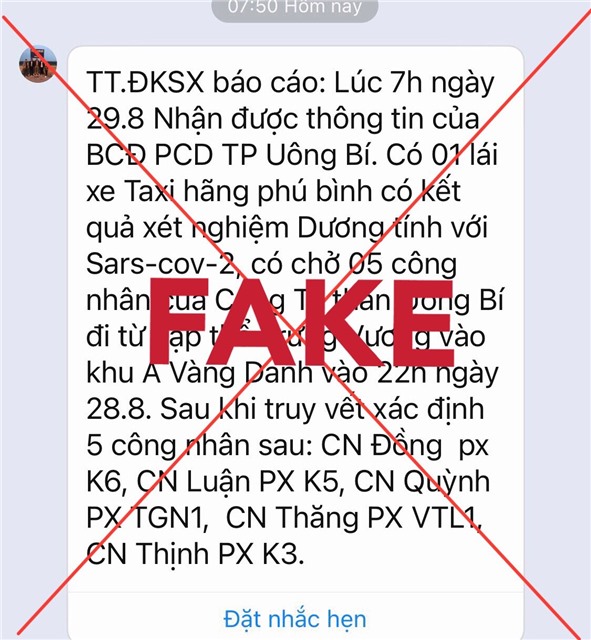 Không đăng tải, chia sẻ thông tin chưa được kiểm chứng