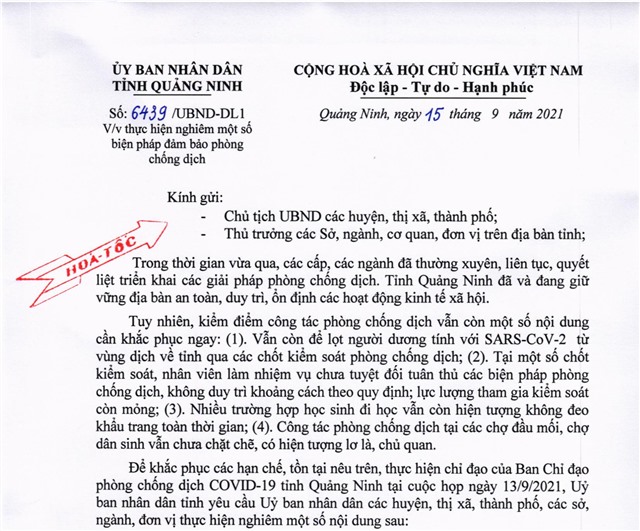 Quảng Ninh: Thực hiện nghiêm một số biện pháp đảm bảo phòng, chống dịch