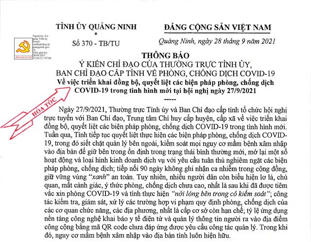 Triển khai đồng bộ, quyết liệt các biện pháp phòng, chống dịch COVID-19 trong tình hình mới
