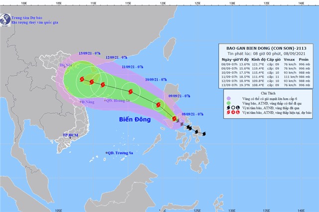 Tin bão mới nhất: Bão Conson giật cấp 11 khả năng vào Biển Đông đêm nay